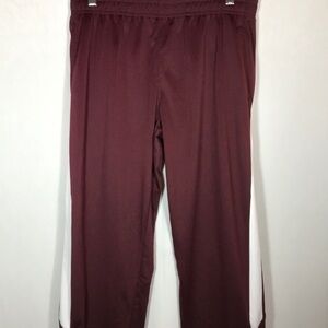 Holloway track pants womens medium drawstring waist burgundy striped athletic